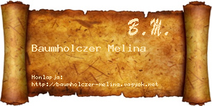 Baumholczer Melina névjegykártya